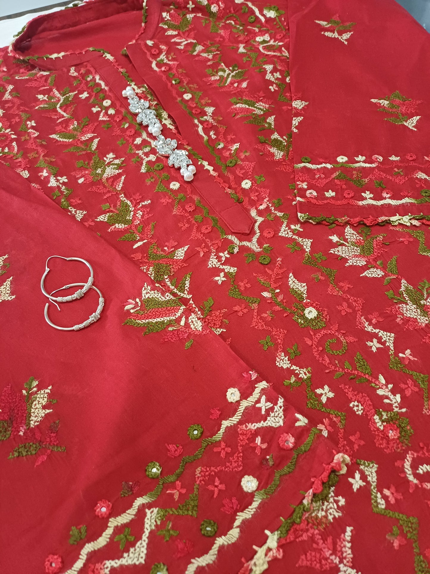 Gulaal – Red Cross Stitch & Tarkashi Kurta
