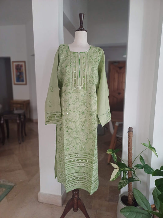 Gulbahar – Emerald Shadow Work & Tarkashi Kurta
