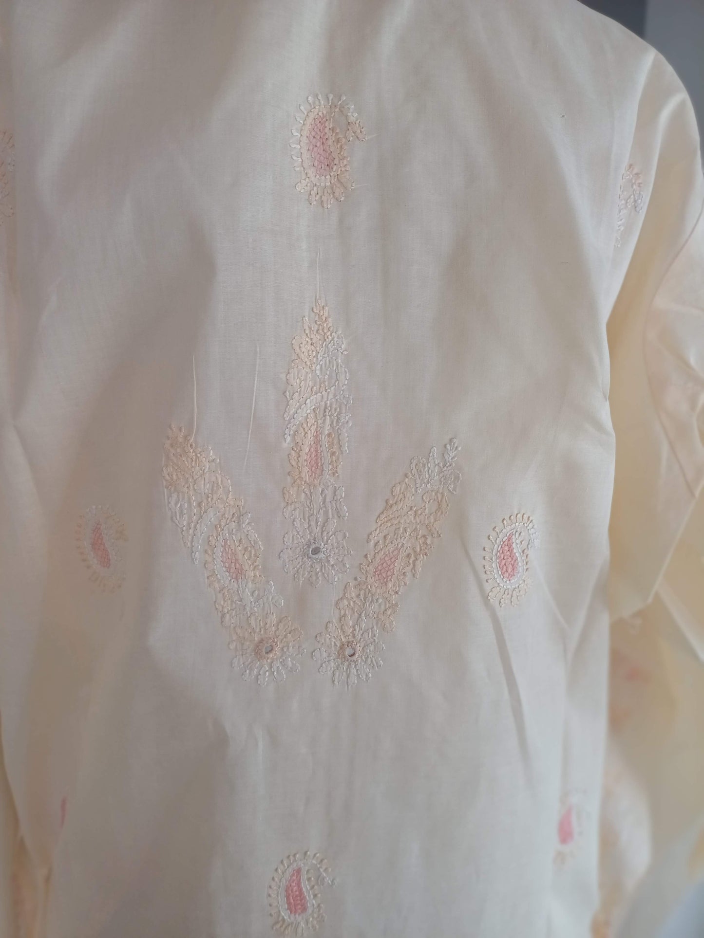 Zarnish – Light Yellow Shadow Work & Tarkashi Kurta