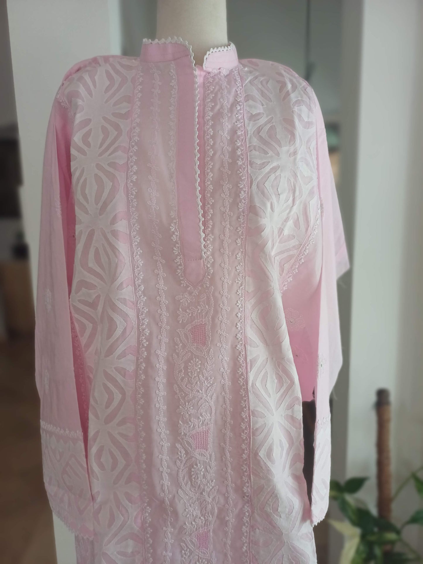 Gulaabi – Pink Kurta with Appliqué & Shadow Work