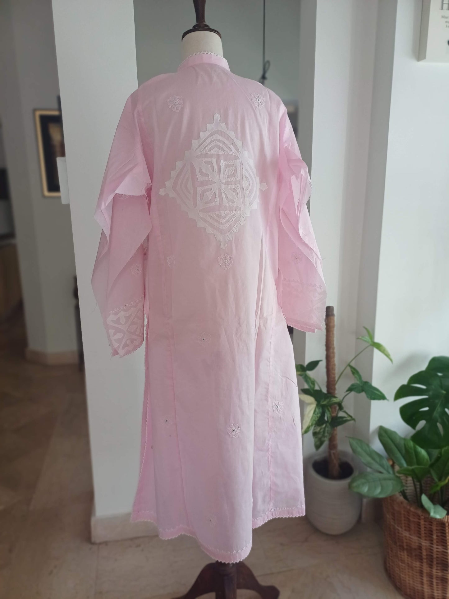 Gulaabi – Pink Kurta with Appliqué & Shadow Work