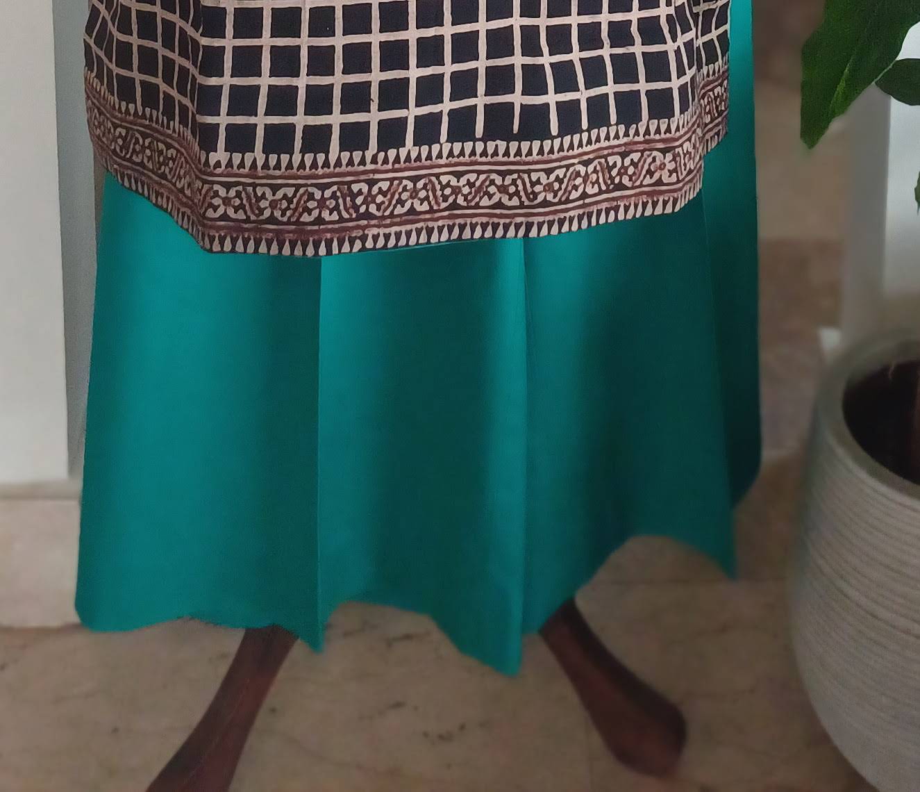 Neel Saaz – Solid Turquoise Lawn Palazzo