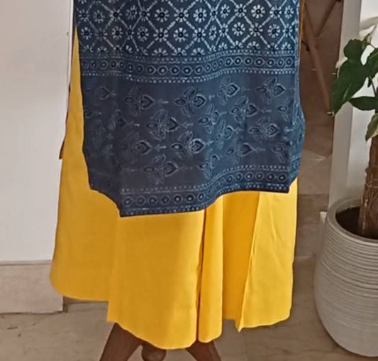 Zard Baadal – Solid Yellow Lawn Palazzo